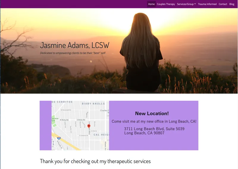 Screenshot of Therapist Site Refresh
